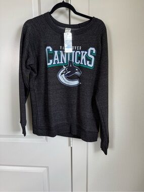 Official NHL Vancouver Canucks Crewneck Sweatshirt Gray Size Small PTP 21” NWT